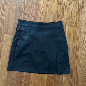 Skylar and Madison small slit leather skirt